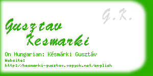 gusztav kesmarki business card